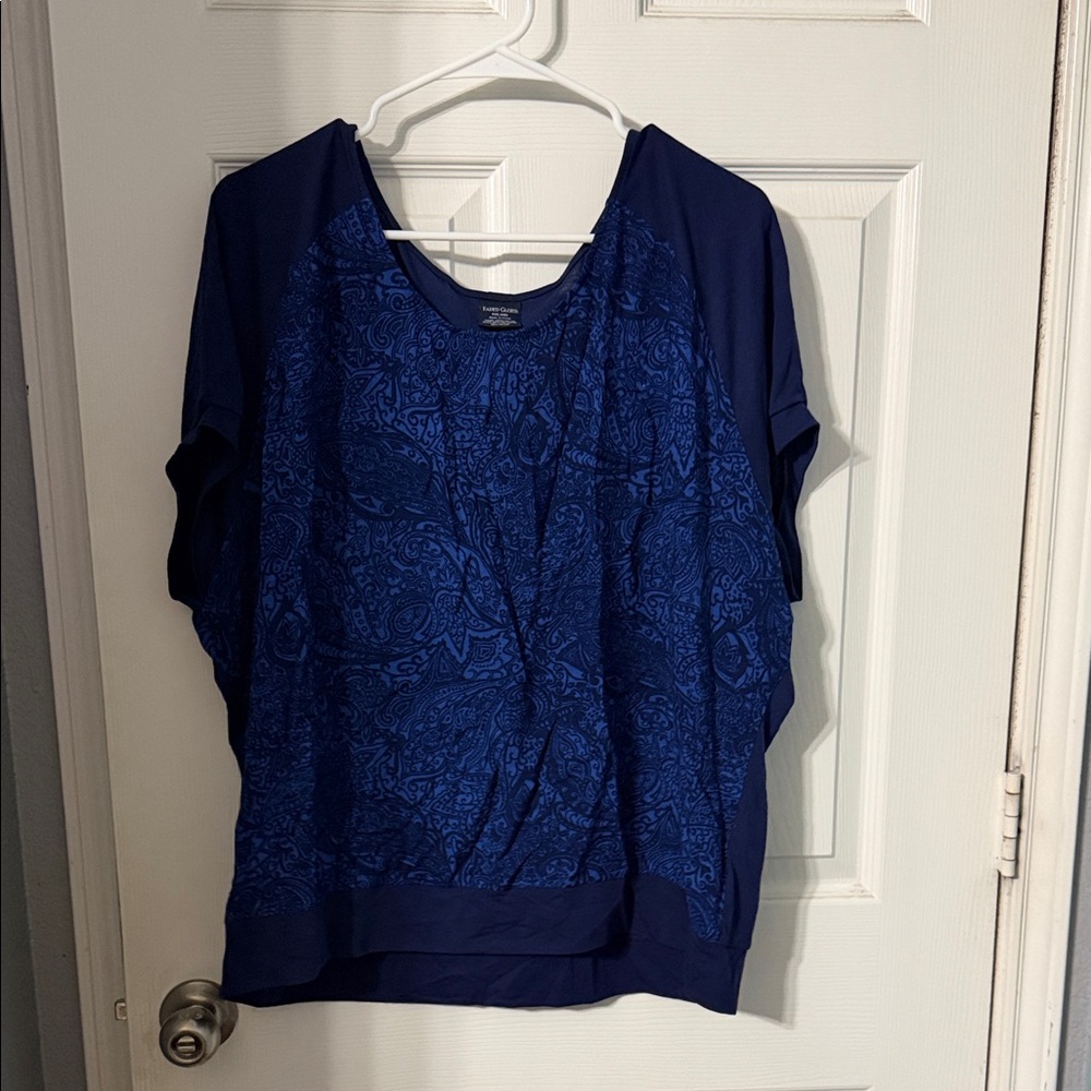 Faded Glory Navy Blue Short-Sleeve Printed Top